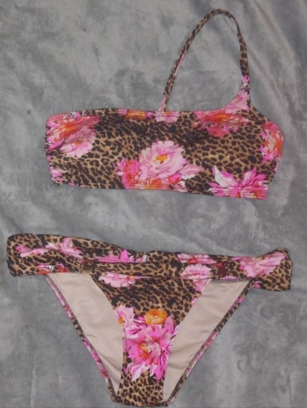 Victoria's Secret Leopard Floral Pink Bikini Set